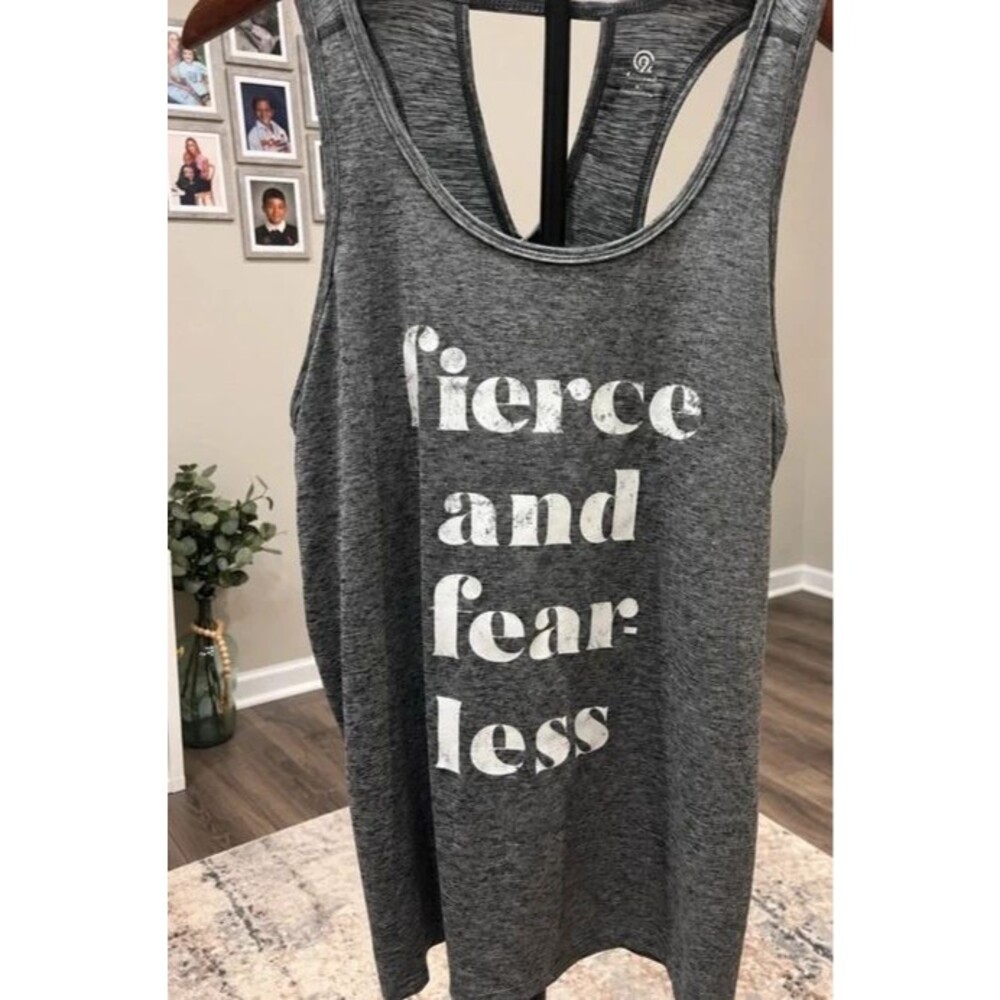 Champion C9 Women’s “Fierce and Fearless” Racerback Workout Tank Top Medium Gray